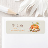 Étiquettes de adresse Citrouille rustique Automne  (En situation)