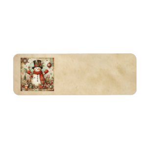 Étiquettes de adresse classiques de Noël Snowman