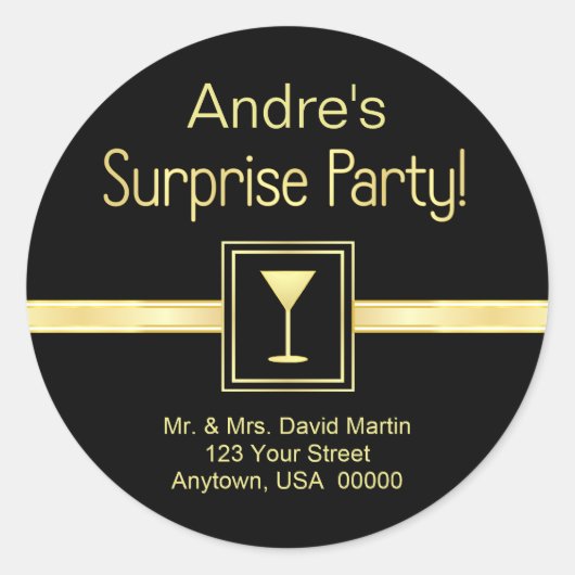 Étiquettes de adresse clients - Surprise Party (Devant)