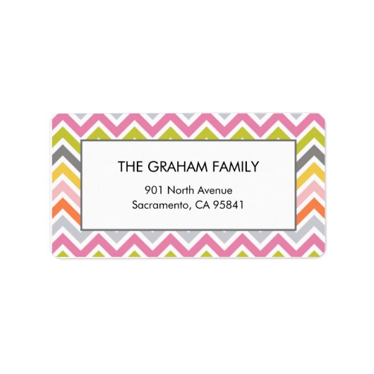 Étiquettes de adresse colorés Chevron (Devant)