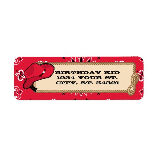Étiquettes de adresse Cowboy (Devant)