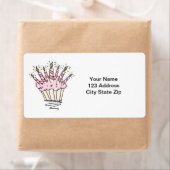 Étiquettes de adresse Cupcake (En situation)