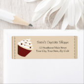 Étiquettes de adresse Cupcake, Soft Mocha Stripes (En situation)