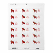 Étiquettes de adresse Dala Horse (Feuille entière)