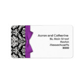 Étiquettes de adresse Damas avec cou pourpre (Devant)