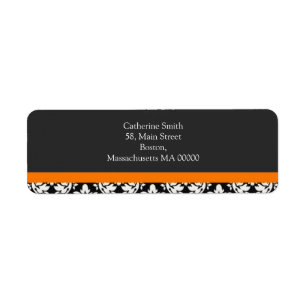 Étiquettes de adresse Damas avec orange