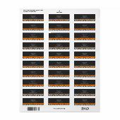 Étiquettes de adresse Damas avec orange (Feuille entière)