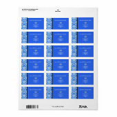 Étiquettes de adresse Damas bleus personnalisables (Feuille entière)