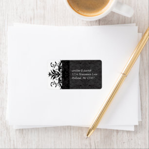 Étiquettes de adresse Damas noirs -