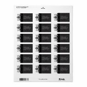 Étiquettes de adresse Damas noirs - (Feuille entière)