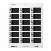 Étiquettes de adresse Damas noirs - (Feuille entière)