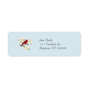 Étiquettes de adresse d'aquarelle de cardinal et