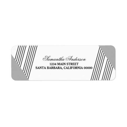 Étiquettes de adresse de bande géométrique gris (Devant)