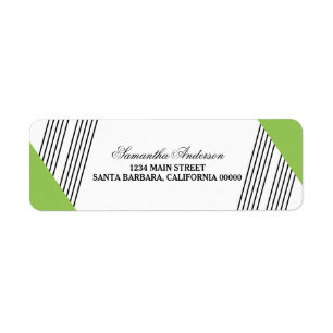 Étiquettes de adresse de bandes géométriques verte