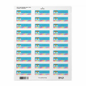 Étiquettes de adresse de bébé de coeur (Feuille entière)