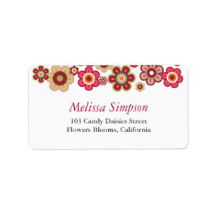 Étiquettes de adresse de bébé de fleurs de fleu