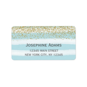 Étiquettes de adresse de bleu et d'or