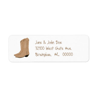 Étiquettes de adresse de bottes de cowboy