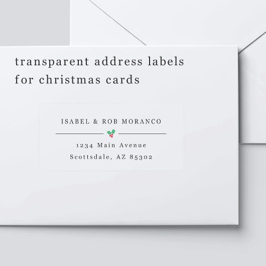 Étiquettes de adresse de cartes de Noël transparen