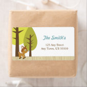 Étiquettes de adresse de cerfs de bois (En situation)