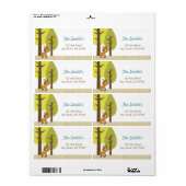 Étiquettes de adresse de cerfs de bois (Feuille entière)