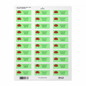 Étiquettes de adresse de champignons rouges (Feuille entière)
