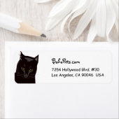 Étiquettes de adresse de chats noirs (En situation)