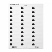 Étiquettes de adresse de chats noirs (Feuille entière)