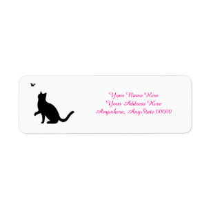 Étiquettes de adresse de chats noirs