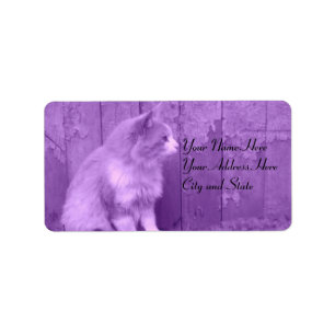 Étiquettes de adresse de chats violets