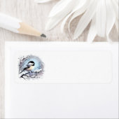 Étiquettes de adresse de chickadee (En situation)