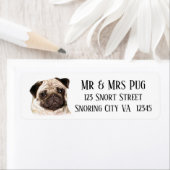 étiquettes de adresse de chiens carlins ! (En situation)