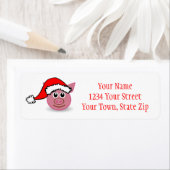 Étiquettes de adresse de cochon de Noël (En situation)