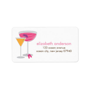 Étiquettes de adresse de cocktails d'été