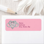 Étiquettes de adresse de coeur rose infini (En situation)