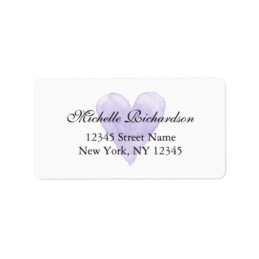 Étiquettes de adresse de coeur violet élégant et p (Devant)