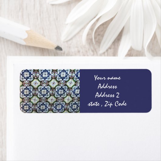 Étiquettes de adresse de conception de tuile de (En situation)