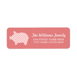 Étiquettes de adresse de corail de Piggie de