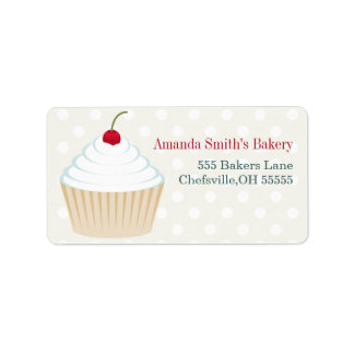 Étiquettes de adresse de Cupcake blanc