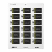 Étiquettes de adresse de Damas Noirs Olive - (Feuille entière)