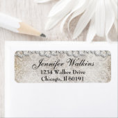 Étiquettes de adresse de dentelle de pays vintages (En situation)