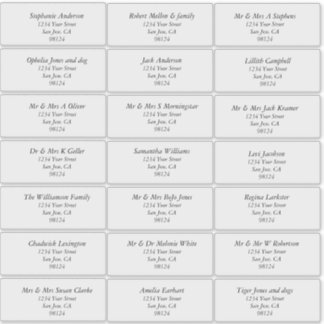 Étiquettes de adresse de destinataires transparent