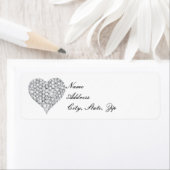 Étiquettes de adresse de Diamond Heart (En situation)