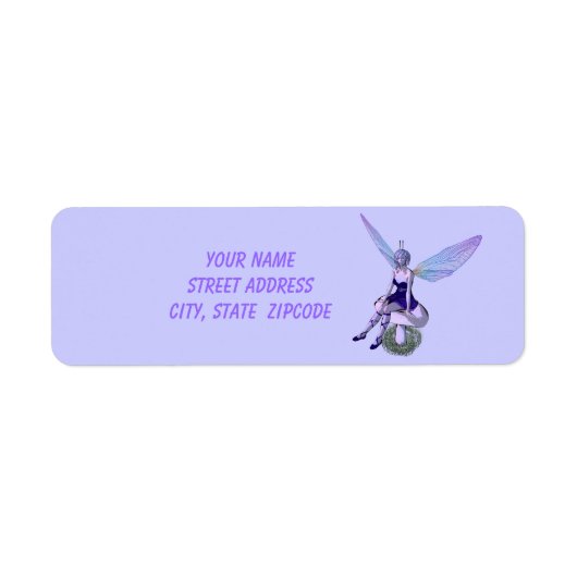 Étiquettes de adresse de fées violettes (Devant)