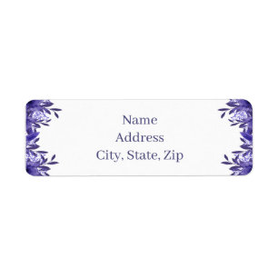Étiquettes de adresse de feuillage bleu violet