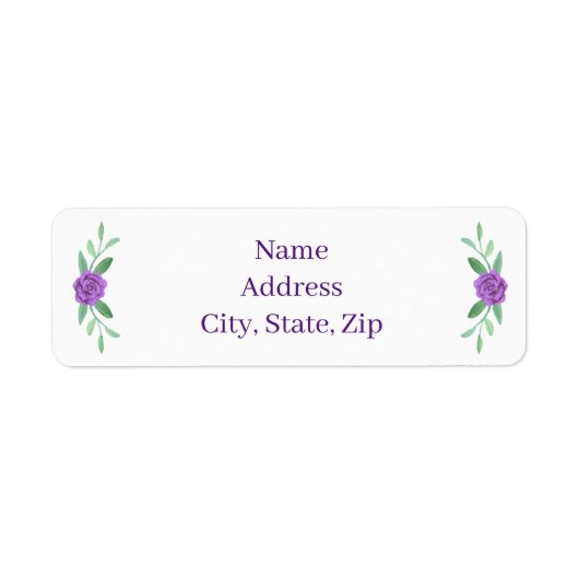 Étiquettes de adresse de feuillage floral pourpre (Devant)