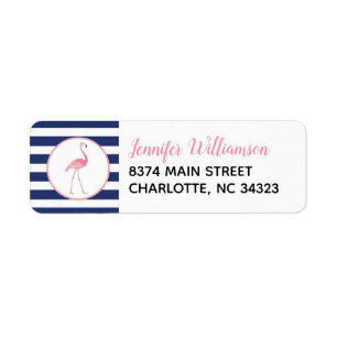 Étiquettes de adresse de Flamant rose