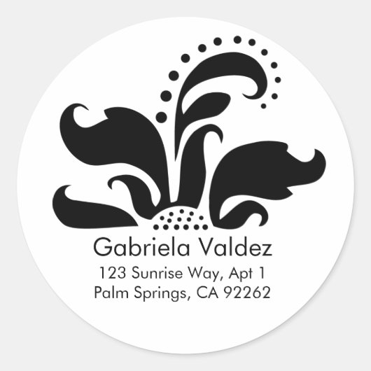 Étiquettes de adresse de fleurs Damask (Devant)