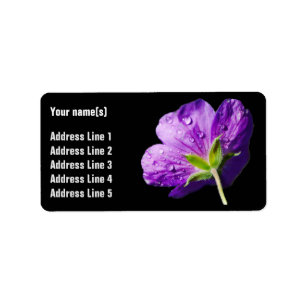 Étiquettes de adresse de fleurs de géranium person
