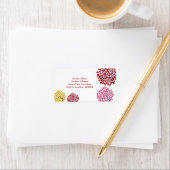 Étiquettes de adresse de fleurs pétales rouges ros (En situation)